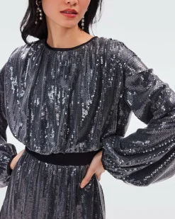 Online Diane von Furstenberg Moana Sequin Mesh Dress