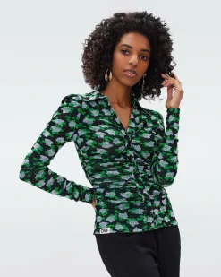 Online Diane von Furstenberg Nathaniel Reversible Mesh Top