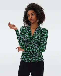 Online Diane von Furstenberg Nathaniel Reversible Mesh Top