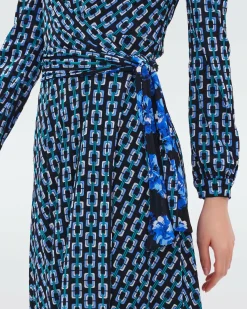 New Diane von Furstenberg Phoenix Reversible Mesh Wrap Dress