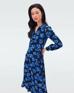 New Diane von Furstenberg Phoenix Reversible Mesh Wrap Dress