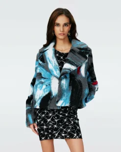 Sale Diane von Furstenberg Ruthina Knit Jacquard Coat