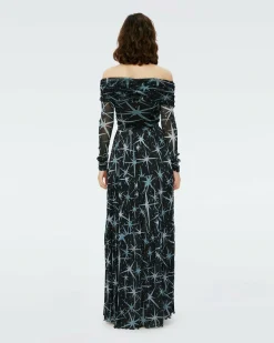 New Diane von Furstenberg Stassi Metallic Mesh Dress